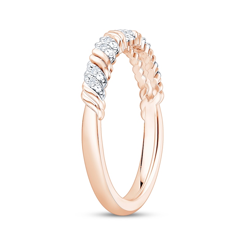 Main Image 2 of Now + Forever Diamond Diagonal Anniversary Ring 1/20 ct tw 10K Rose Gold
