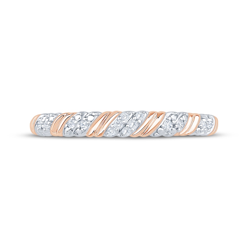 Main Image 3 of Now + Forever Diamond Diagonal Anniversary Ring 1/20 ct tw 10K Rose Gold