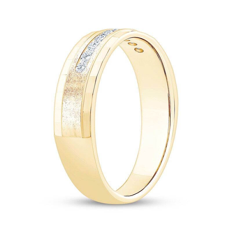 Main Image 2 of Now + Forever Men's Diamond Nine-Stone Wedding Band 1/4 ct tw 10K Yellow Gold
