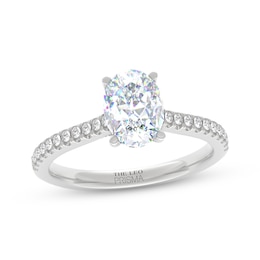 THE LEO Prisma Diamond Oval-Cut Hidden Halo Engagement Ring 1-1/5 ct tw 14K White Gold