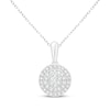 Thumbnail Image 1 of Diamond Triple Halo Circle Necklace 1/5 ct tw Sterling Silver 18&quot;