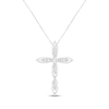 Thumbnail Image 1 of Diamond Pointed Cross Necklace 1/10 ct tw Sterling Silver 18&quot;