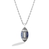 Thumbnail Image 1 of True Fans New York Giants 1/20 CT. T.W. Diamond Vertical Football Necklace in Sterling Silver