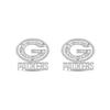Thumbnail Image 1 of True Fans Green Bay Packers 1/15 ct tw Diamond Logo Stud Earrings Sterling Silver