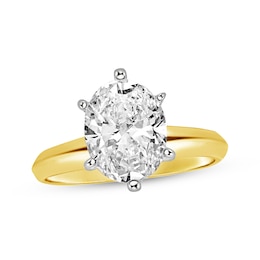 Oval-Cut Diamond Solitaire Engagement Ring 1-1/2 ct tw 14K Yellow Gold (I/I1)