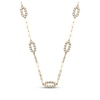 Thumbnail Image 1 of Diamond-Cut Oval Station Paperclip Chain Necklace Solid 10K Two-Tone Gold 18"