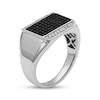 Thumbnail Image 2 of Men's Black & White Diamond Rectangle Top Ring 5/8 ct tw 10K White Gold