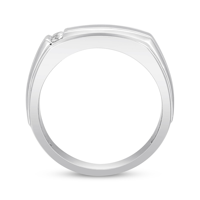 Main Image 3 of Now + Forever Men's Diamond Wedding Band 1/10 ct tw 10K White Gold