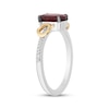 Thumbnail Image 2 of Disney Treasures Winnie the Pooh Oval-Cut Garnet & Diamond Ring 1/20 ct tw Sterling Silver & 10K Yellow Gold