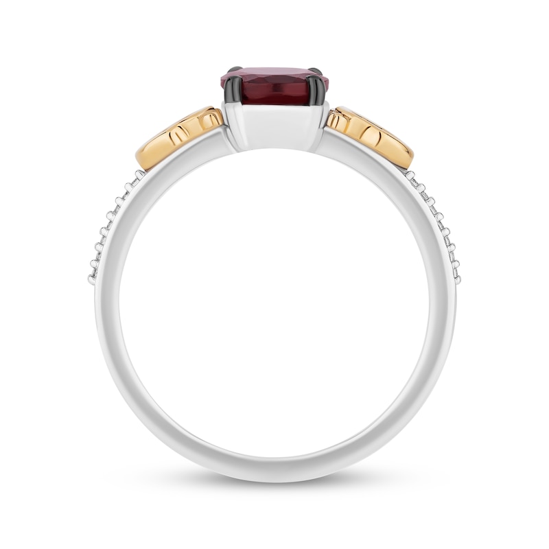 Main Image 3 of Disney Treasures Winnie the Pooh Oval-Cut Garnet & Diamond Ring 1/20 ct tw Sterling Silver & 10K Yellow Gold