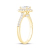 Thumbnail Image 2 of Certified Princess-Cut Diamond Halo Engagement Ring 1-1/5 ct tw 18K Yellow Gold