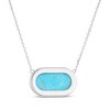 Thumbnail Image 3 of Oval-Cut Turquoise Necklace Sterling Silver 18"