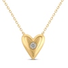 Thumbnail Image 1 of STUDIO BY KAY Diamond Puffed Heart Necklace 1/20 ct tw 24K Yellow Gold Vermeil Sterling Silver 18"