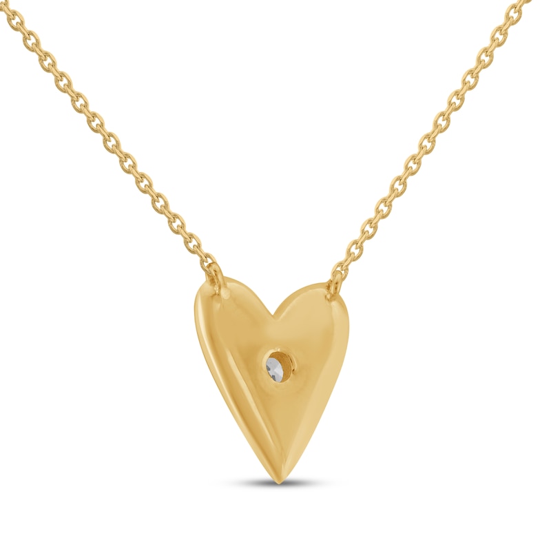 Main Image 3 of STUDIO BY KAY Diamond Puffed Heart Necklace 1/20 ct tw 24K Yellow Gold Vermeil Sterling Silver 18"