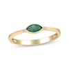Thumbnail Image 1 of Marquise-Cut Natural Emerald & Diamond Accent Ring 10K Yellow Gold