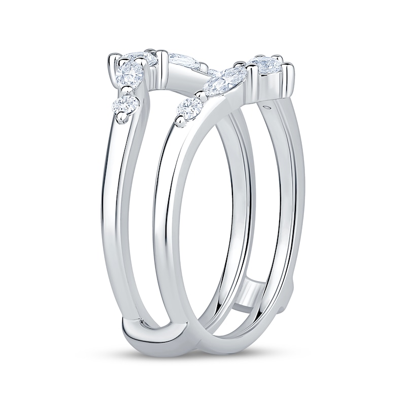 Main Image 2 of Now + Forever Lab-Grown Diamonds Marquise & Round-Cut Enhancer Ring 1/2 ct tw 14K White Gold