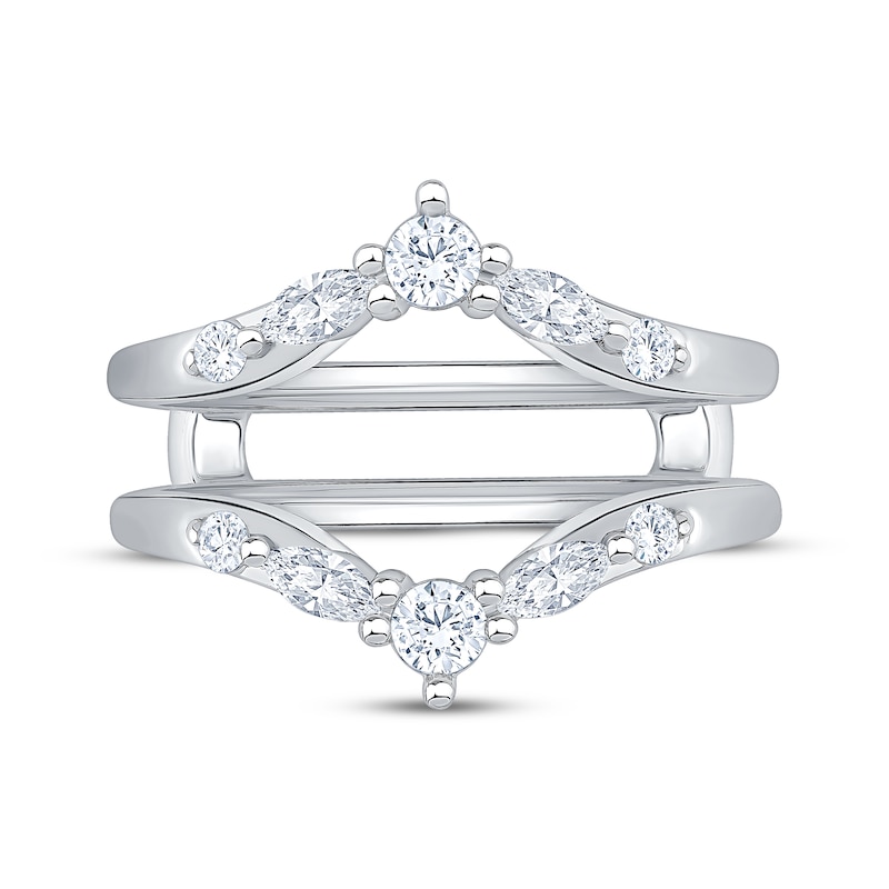 Main Image 3 of Now + Forever Lab-Grown Diamonds Marquise & Round-Cut Enhancer Ring 1/2 ct tw 14K White Gold