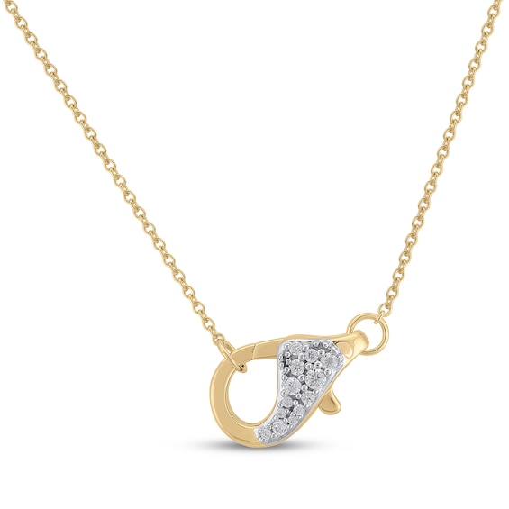 STUDIO BY KAY Diamond Lobster Clasp Necklace 1/10 ct tw 24K Yellow Gold Vermeil Sterling Silver 18"