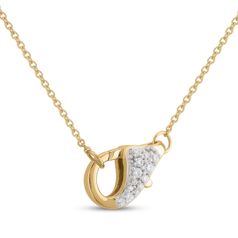 Main Image 2 of STUDIO BY KAY Diamond Lobster Clasp Necklace 1/10 ct tw 24K Yellow Gold Vermeil Sterling Silver 18"