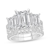 Thumbnail Image 1 of Lab-Grown Diamonds Emerald-Cut Three-Stone Bridal Set 9 ct tw 14K White Gold