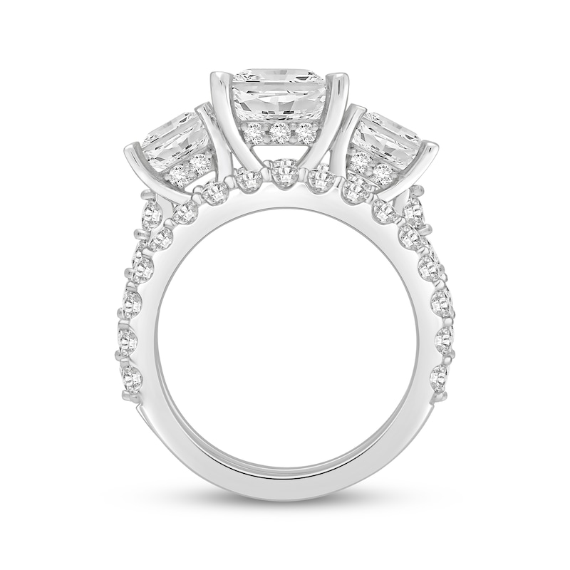 Main Image 3 of Lab-Grown Diamonds Emerald-Cut Three-Stone Bridal Set 9 ct tw 14K White Gold