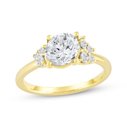 Now + Forever Lab-Grown Diamonds Round-Cut Engagement Ring 1-3/4 ct tw 14K Yellow Gold