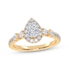 Thumbnail Image 1 of Now + Forever Lab-Grown Diamonds Pear-Shaped Halo Engagement Ring 3/4 ct tw 14K Yellow Gold