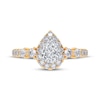 Thumbnail Image 3 of Now + Forever Lab-Grown Diamonds Pear-Shaped Halo Engagement Ring 3/4 ct tw 14K Yellow Gold