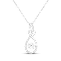 Unstoppable Love Diamond Infinity Heart Necklace 1/4 ct tw Sterling Silver 19"
