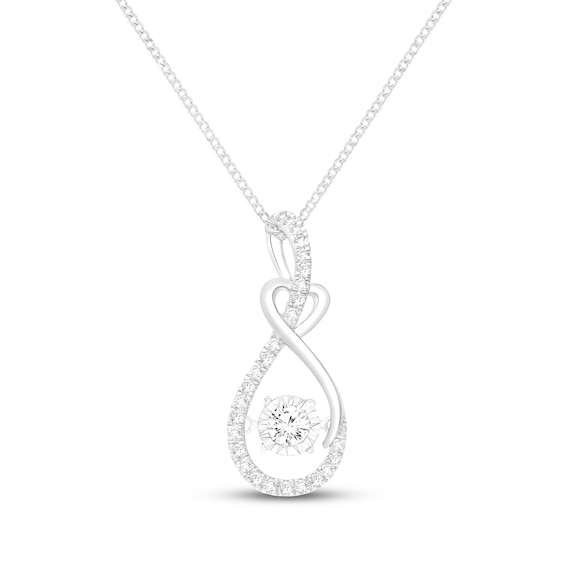Unstoppable Love Diamond Infinity Heart Necklace 1/4 ct tw Sterling Silver 19"