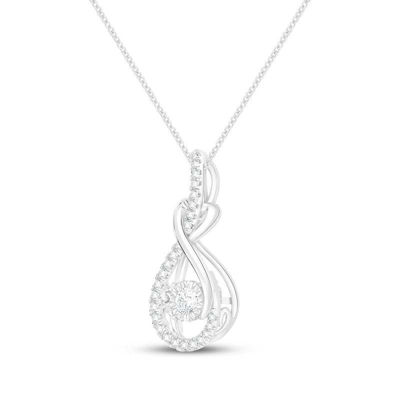 Main Image 2 of Unstoppable Love Diamond Infinity Heart Necklace 1/4 ct tw Sterling Silver 19"
