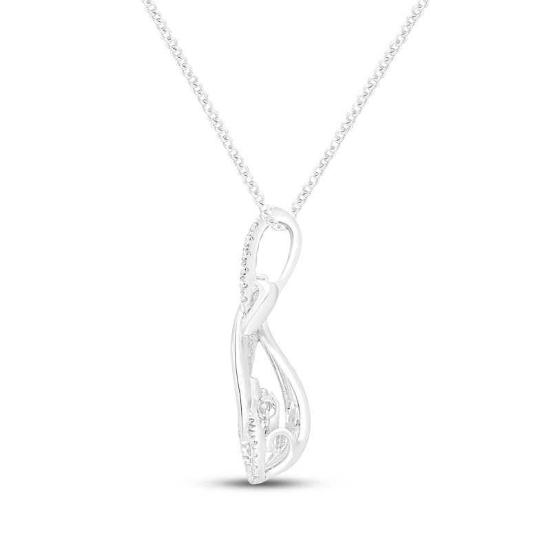 Main Image 3 of Unstoppable Love Diamond Infinity Heart Necklace 1/4 ct tw Sterling Silver 19"