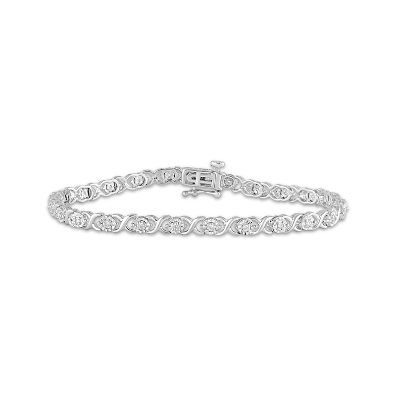 Main Image 1 of KAY Lab-Grown Diamonds "XO" Link Bracelet 1/4 ct tw Sterling Silver 7"