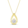 Thumbnail Image 1 of Diamond Solitaire Teardrop Frame Necklace 1/3 ct tw 10K Yellow Gold 18" (I/I2)
