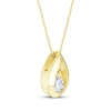 Thumbnail Image 2 of Diamond Solitaire Teardrop Frame Necklace 1/3 ct tw 10K Yellow Gold 18" (I/I2)