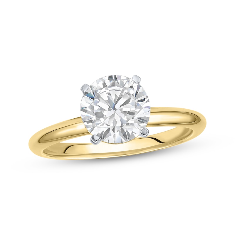 Main Image 1 of Now + Forever Lab-Grown Diamonds Round-Cut Solitaire Engagement Ring 1-1/2 ct tw 14K Yellow Gold (F/SI2)