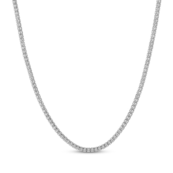 3.3mm Diamond-Cut Ice Chain Necklace Solid 10K White Gold 20"