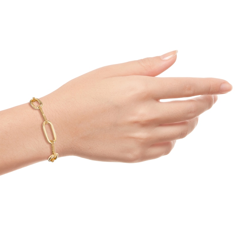 Main Image 3 of Paperclip Link Bracelet 24K Yellow Gold Vermeil Sterling Silver 7.5"
