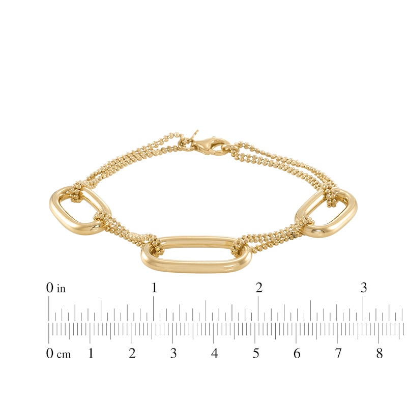 Main Image 4 of Paperclip Link Bracelet 24K Yellow Gold Vermeil Sterling Silver 7.5"