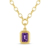 Thumbnail Image 1 of STUDIO BY KAY Octagon-Cut Amethyst Bezel-Set Solitaire Necklace 24K Yellow Gold Vermeil Sterling Silver 18"