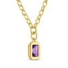 Thumbnail Image 2 of STUDIO BY KAY Octagon-Cut Amethyst Bezel-Set Solitaire Necklace 24K Yellow Gold Vermeil Sterling Silver 18"