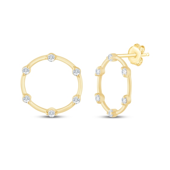 KAY Lab-Grown Diamonds Station Circle Earrings 1/4 ct tw 10K Yellow Gold