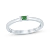 Thumbnail Image 1 of Monique Lhuillier Bliss Emerald-Cut Green Lab-Grown Diamond Anniversary Ring 1/10 ct tw 18K White Gold