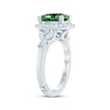 Thumbnail Image 2 of Monique Lhuillier Bliss Oval-Cut Green & White Lab-Grown Diamond Halo Engagement Ring 2-1/2 ct tw 18K White Gold
