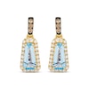 Thumbnail Image 2 of Le Vian Baguette-Cut Blue Topaz Drop Earrings 1/2 ct tw Diamonds 14K Honey Gold