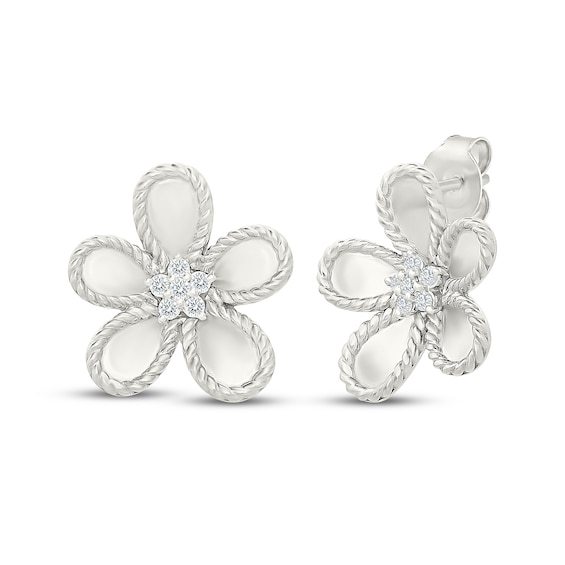 KAY Lab-Grown Diamonds Flower Stud Earrings 1/10 ct tw Sterling Silver