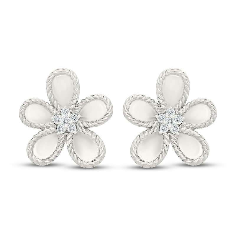 Main Image 2 of KAY Lab-Grown Diamonds Flower Stud Earrings 1/10 ct tw Sterling Silver