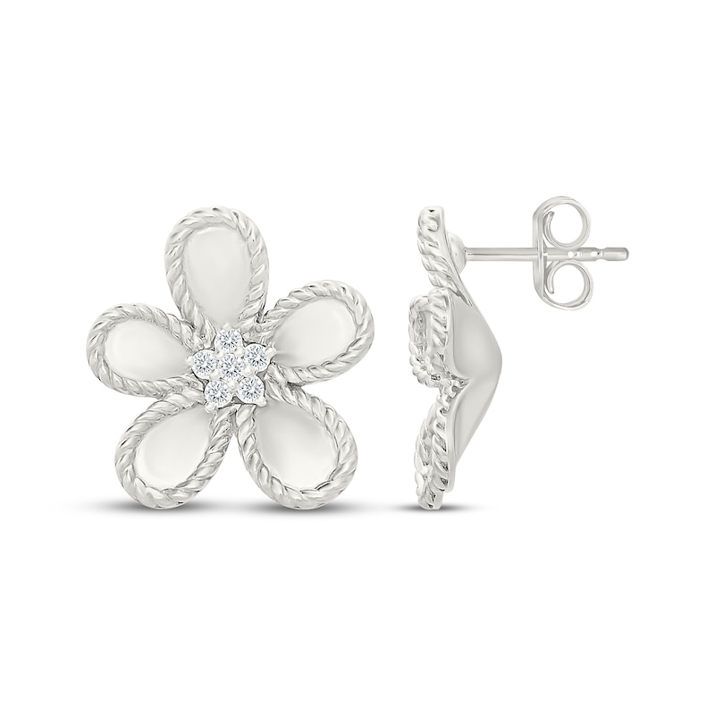 Main Image 3 of KAY Lab-Grown Diamonds Flower Stud Earrings 1/10 ct tw Sterling Silver
