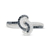 Thumbnail Image 4 of Black & White Diamond Knot Ring 1/6 ct tw Sterling Silver