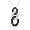 Thumbnail Image 1 of Black & White Diamond Interlocking Oval Drop Necklace 1/3 ct tw Sterling Silver 18"